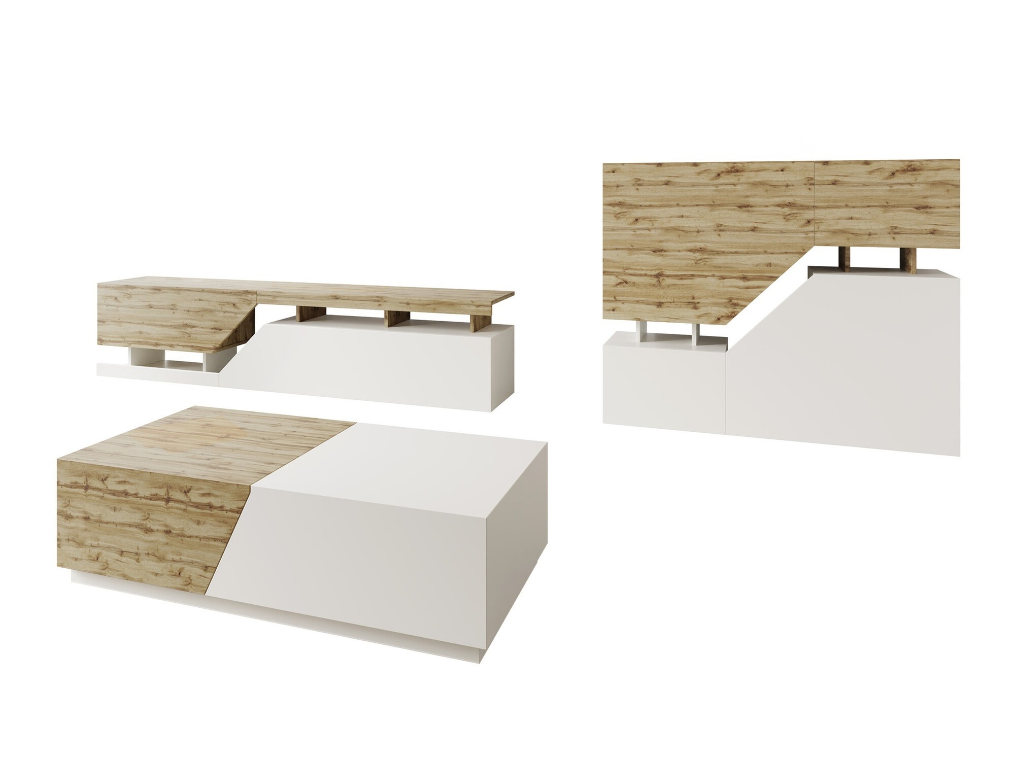 Living room set Comfivo Daldune II (Wotan Oak + White)