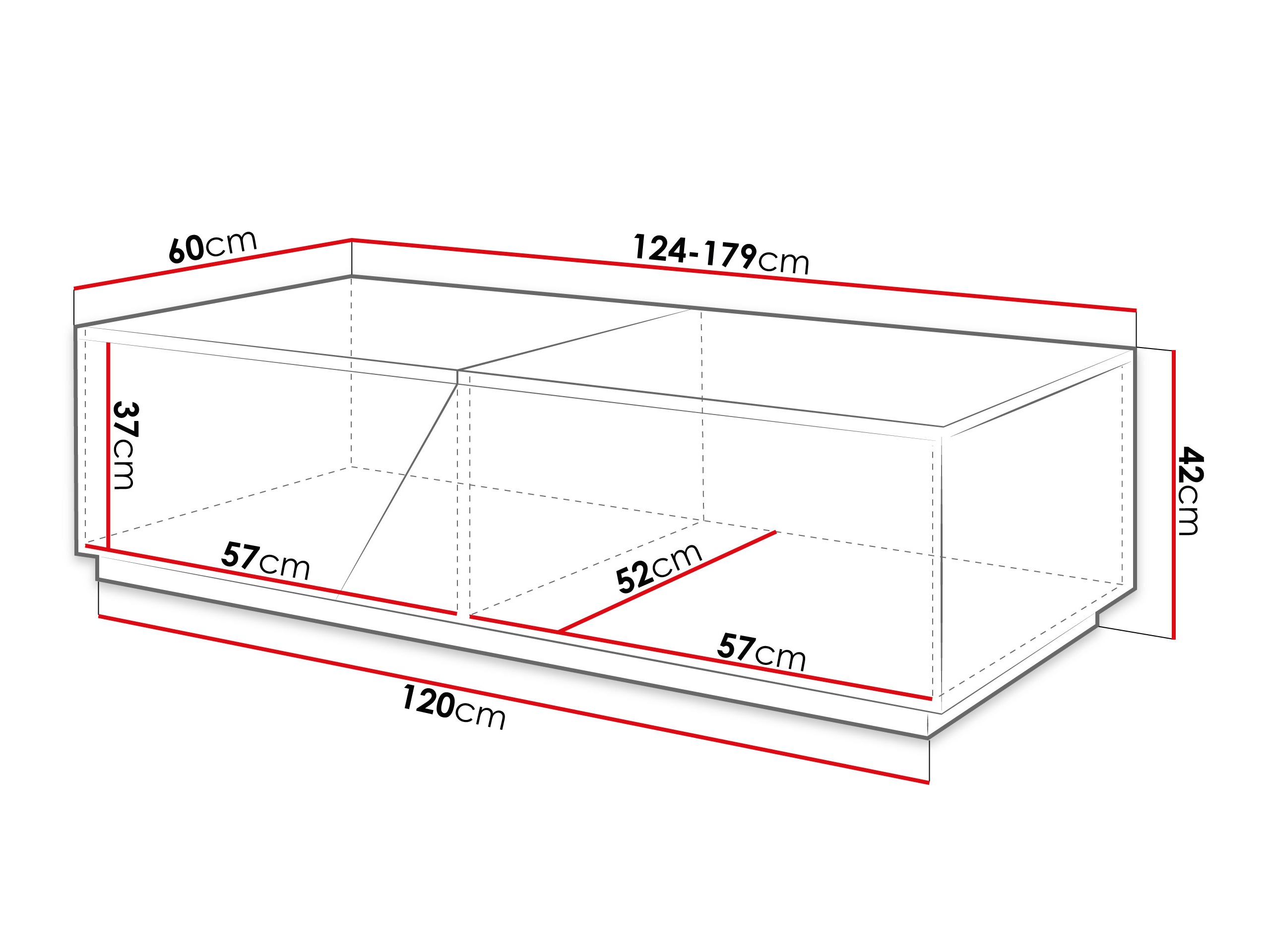 Transforming coffee table Comfivo Daldune (Walnut + Black)