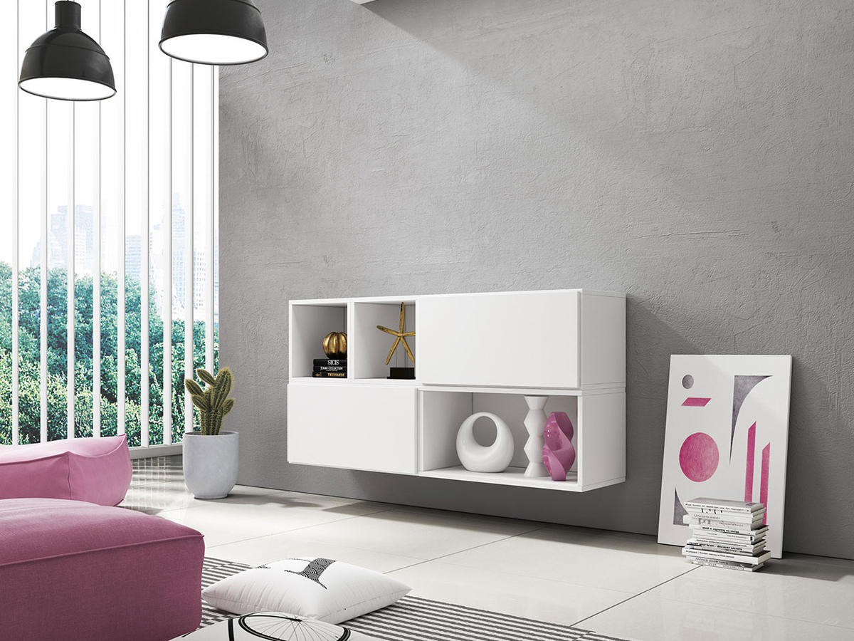 Standing living room TV stands Corbele 120 (White)